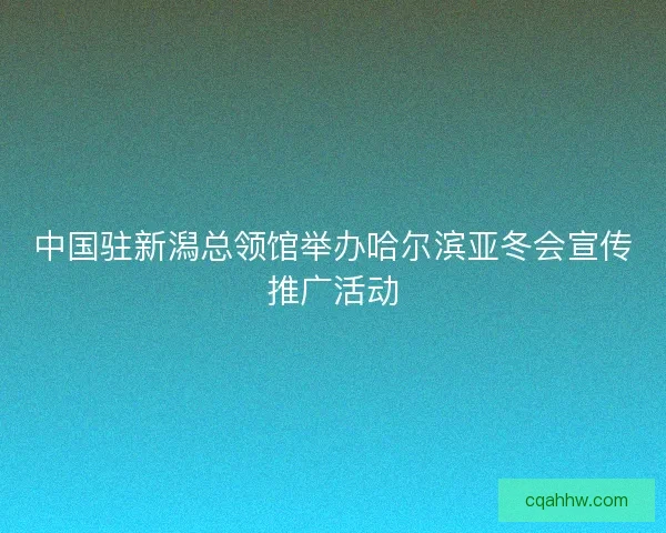 中国驻新潟总领馆举办哈尔滨亚冬会宣传推广活动