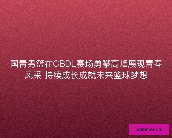 国青男篮在CBDL赛场勇攀高峰展现青春风采 持续成长成就未来篮球梦想